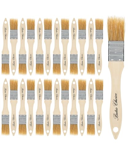 Bates- Chip Paint Brushes for Painting, 1 Inch, 24 Pack, Wood Handle, Natural Bristle Paint Brush - size: 1 Inch, 24 Pack