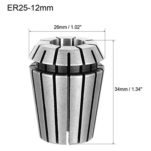 uxcell ER25 12mm Spring Collet Chuck for CNC Engraving Machine Lathe - size: 12mm