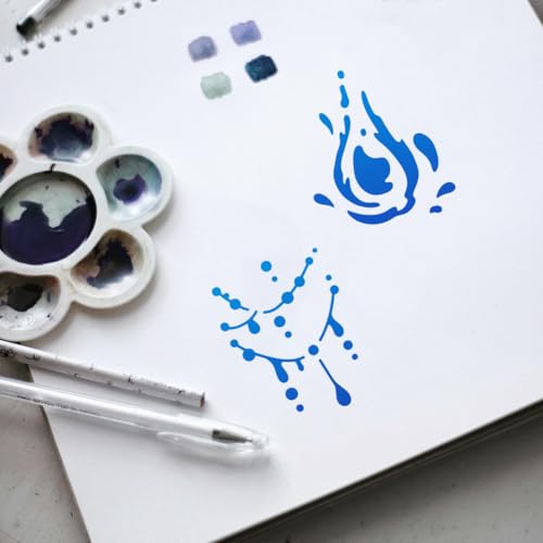 Water Drop Stencil, Rain Drop Reusable Painting Template - style: Water Drops