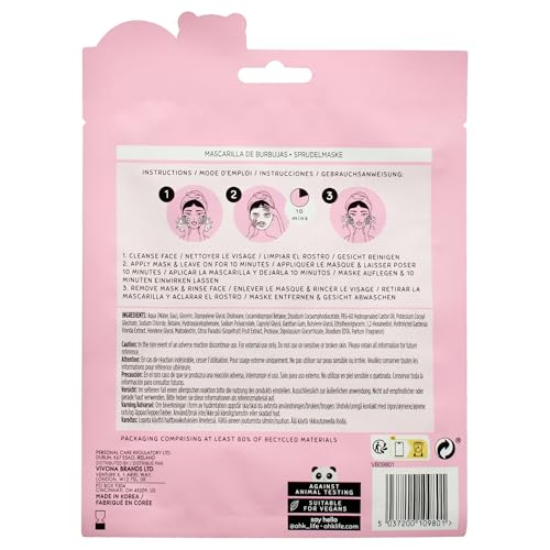Oh K! Bubble Sheet Mask - Grapefruit - Korean Face Mask Sheet - Facial Skin Care Products - Clean Korean Skincare - Hydrating Face Sheets - 1 Pc - size: 1 Count (Pack of 1), style: Grapefruit
