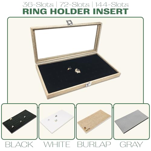 The Display Guys 2-Pack 18-Compartment Jewelry Tray Inserts, White - color: White, size: Compartments - 18