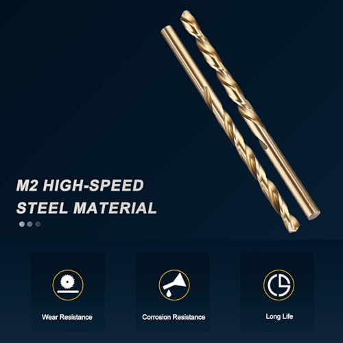 PATIKIL #15 Drill Bit Micro M2 High-Speed Steel 135° Gold Finish 12Pcs - size: #15
