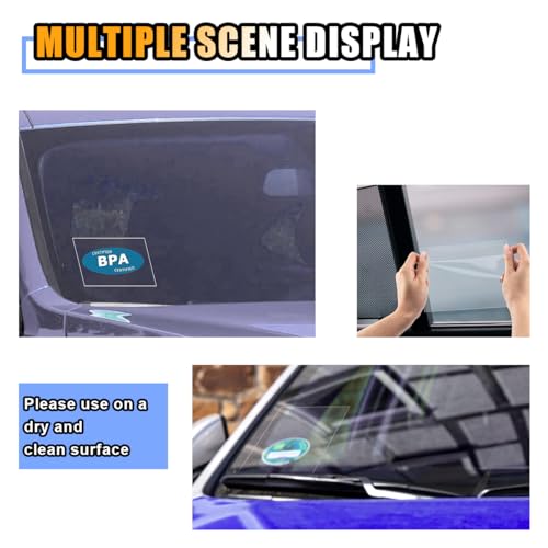 smilfuy Car Windshield Sticker Decals, 6.3×6.3 Inch Car Windshield Sticker Applicator with Squeegee, Clear Window Static Cling Film Decals for Car Parking Permit Inspection Sticker Holder (6 Sheets)