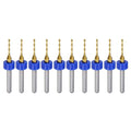 uxcell 10pcs PCB Drill Bits 1/8" Shank 1.2mm Titanium Coated Carbide Micro Twist Mini Drill Bits Set Rotary Drilling Tool for Print Circuit Board Jewelry CNC Engraving - size: 1.2mm