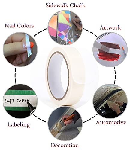 LLPT Painters Tape Masking Tape 10 Pack 1" x 55 Yards Each, Beige White - color: Beige White, size: 1" x 55 Yards