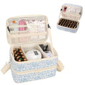 Nail Polish Organizer Bag Holds 50+ Bottles (15ml/0.5 fl.oz) &UV Nail Lamp - color: 01-Blue Flower, size: 50 Bottles