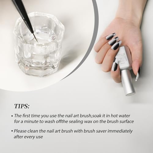 Nail Art Liner Brushes 5Pcs with Caps & Bag Thin Liner & Dotting Pen Set