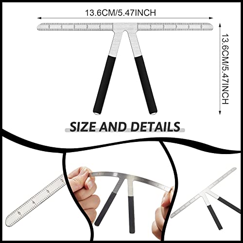 Weewooday 6 Pcs Tattoo Eyebrows Rulers 3 Point Positioning Ruler - color: black, silver