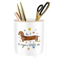 Large Capacity Ceramic Pen Holder, Dachshund - color: Dachshund