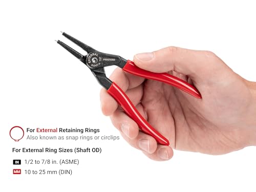 TEKTON 5 Inch External Retaining Ring Pliers | PRR31030 - size: 5 Inch, style: External Straight