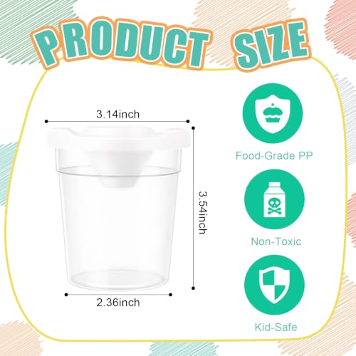 10 Pack No-Spill Paint Cups for Kids, Plastic Containers with Lids