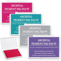 MotiMind 4 Pcs Multicolor Archival Pigment Waterproof Ink Pad for Stamp - color: Multicolor