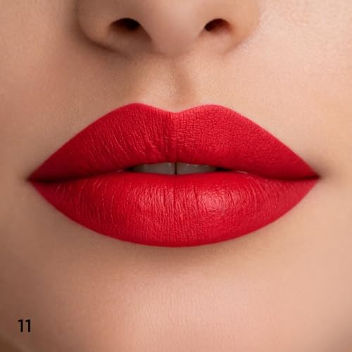 MON RÊVE Matte Lipstick, Long-Lasting Moisturizing, 11 Fire Red - color: No 11