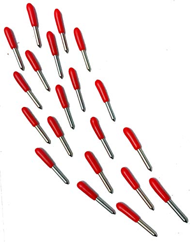20 Pack - Made in USA - Explore Replacement Blades Compatible Cricut Imagine Explore Air 2 Create Maker 3 Expression 45° Standard Vinyl Fabric Scrapbook Cutting Blades Replacements - color: red/blue USA-made