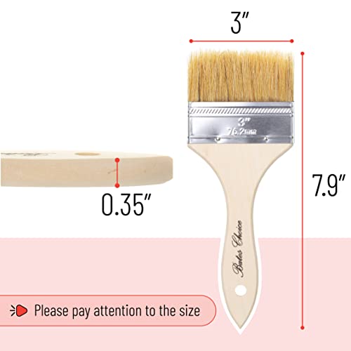 Bates- Chip Paint Brushes, 3 Inch, 6 Pack, Chip Brush, Brushes for Painting, Paint Brushes, Stain Brushes for Wood, Natural Bristle Paint Brush, 3 Inch Paint Brush, Chip Paint Brushes for Paint - size: 3 Inch, 6 Pack