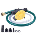 TOPWAY Self Priming Water Drill Pump Attachment with Suction and Discharge Hose, Mini Hand Power Drill Pump for Water, Oil Transfer, etc - style: Yellow with Filter
