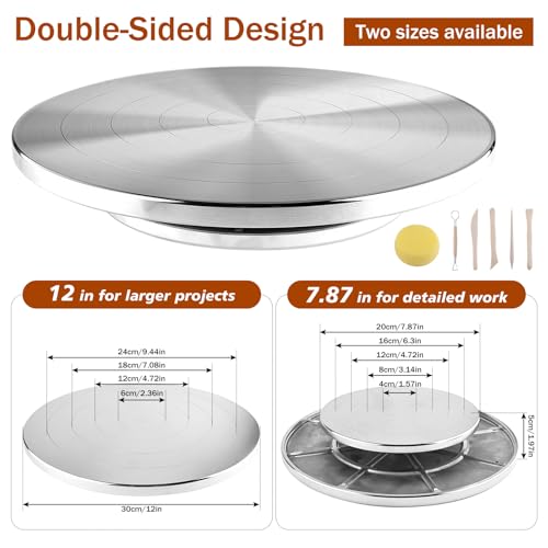 Large Pottery Wheel 12 Inch Banding Wheel for Adults & Kids