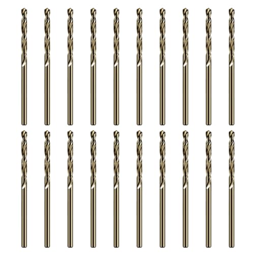 20Pcs 1/16" Cobalt Drill Bit Set, M35 High Speed Steel Jobber Length Drill Bit Kit for Hardened Metal, Stainless Steel, Cast Iron, Wood and Plastic - size: 20Pcs 1/16"