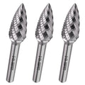 LU&MN SG-5 Tungsten Carbide Burr, Double Cut, 1/2" Head, 1/4" Shank, 3 Pcs - style: SG-5,3PCS