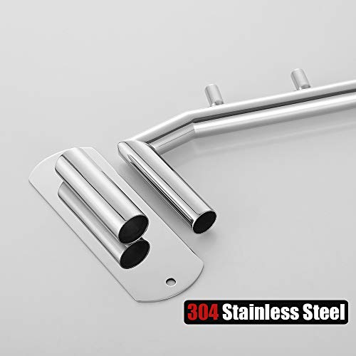 JQK Folding Clothes Hanger Rack, Stainless Steel Swing Arm Hook Holder, Clothing Hanging System Drying Closet Storage Organizer Chrome Wall Mount, SHR100-CH - color: Chrome
