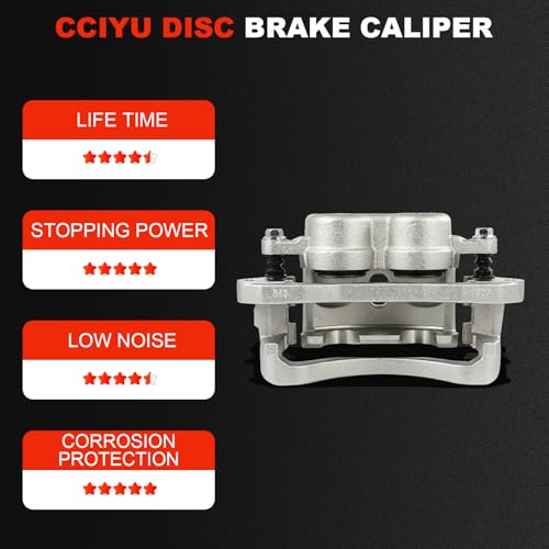 cciyu Rear Left Disc Brake Caliper Assembly w/Bracket 18B4814 - size: Rear Left[18B4814]