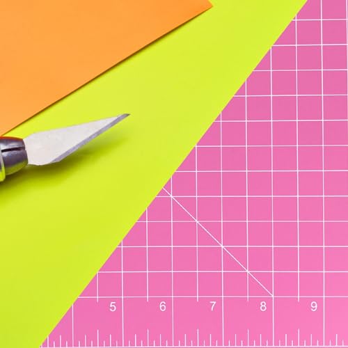 ARTIST'S BEST 12" x 18" Pink Cutting Mat | Self-Healing Surface | Inch & Millimeter Grid Lines | 60° & 45° Angles | Rotary Cutting Sewing Mat for Craft, Fabric, Scrapbooking