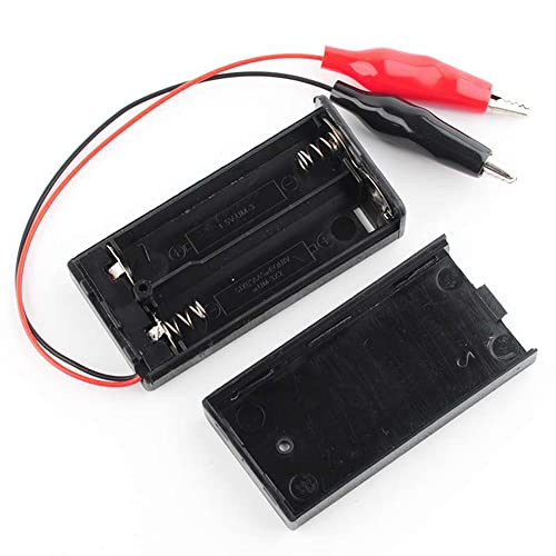 3V Battery Holder with Alligator Clip, 2 X 1.5V AA Battery Case with ON/Off Switch