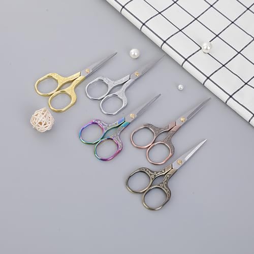 Mini Scissors Stainless Blade Metal Handle 2 Pack Office School Classroom Student Teacher Crafting Fabric Sewing Gift Wrapping All Purpose - color: 2 Pack Colorful