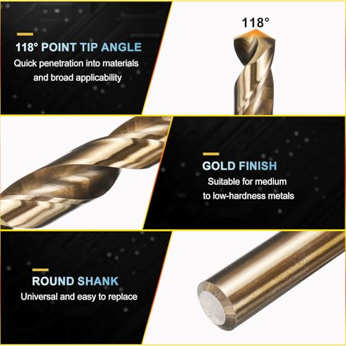 PATIKIL #40 Drill Bit Micro 4341 High-Speed Steel for Thin Metal 5 Pack - size: #40