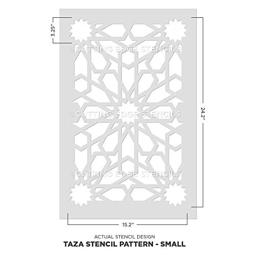 Taza Stencil for Walls and Floors - Tile Stencils for Painting Tile Floor and Walls - Reusable Tile Stencils for Wood, Linoleum and Cement Floors - Paint Your Old Tile and Save (Small: 15.25"x24.25") - size: Small: 15.25"x24.25"