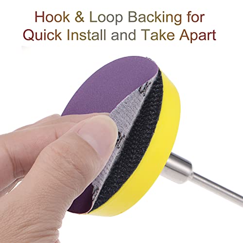 uxcell 30Pcs 3" Purple Sanding Discs 120 Grits Hook and Loop Sand Paper - style: 120 Grit