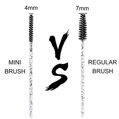200pcs Disposable Skinny Mascara Wands Mini Crystal Eyelash Brushes Thin Mascara Wands Micro Brush Lash Extension Supplies Lashes Extension Tools(Skinny-4colors) - color: Skinny-(4colors)-200