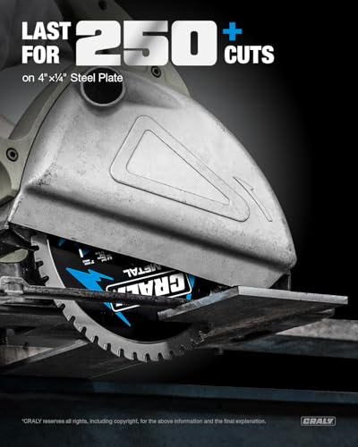 CRALY 8 Inch 42 Teeth Steel and Ferrous Metal Cutting Circular Saw Blade, 5/8 Inch Arbor, Thin Kerf, Professional Carbide Tipped Blade for Angle Iron, Threaded Rod, EMT Conduit(C0842MC) - size: 8" 42T