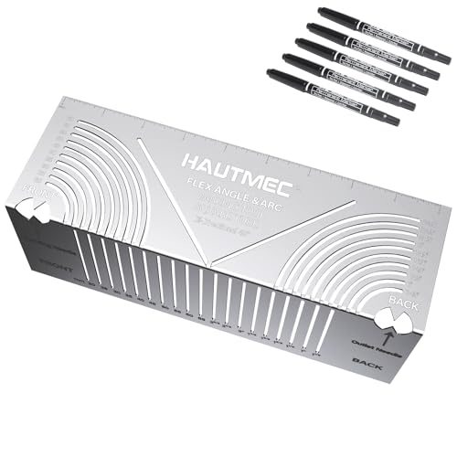 HAUTMEC Flex Angle & Arc Marking Tool, Multi-functional Square Tube Scriber for Square Tube, Right Angle Ruler with 5 PCS Marking Pen (Small Size 20-65) - HT0457 - style: Small Size