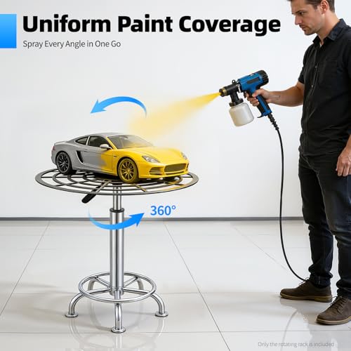 JOMCYDM 360° Spray Paint Rack, Stable Rotating Paint Rack, Lifting Spray Painting Table,23.6-31.5in Height Adjustable Stable Paint Rack for Door and Car Body, Lifting Spray Painting Table (Circle) - color: Circle