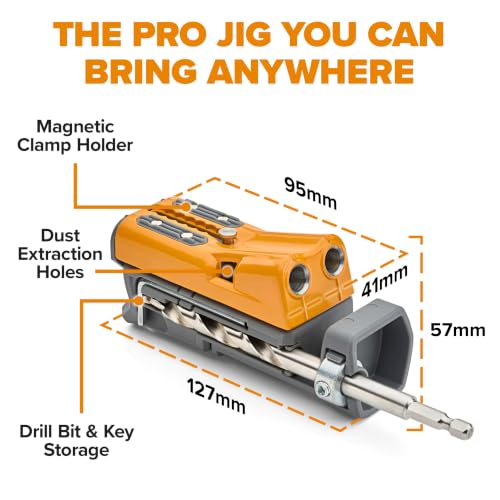 BORA Pro Compact Metal Pocket Hole Jig Complete Kit, Auto-Calibrating - size: Compact Jig