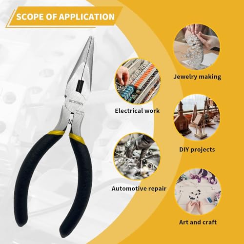 BOOSDEN Mini Jewelry Pliers Set Needle Nose & Flush Wire Cutters 5 Inch - size: 5" Flush Cutter+5" Needle Nose