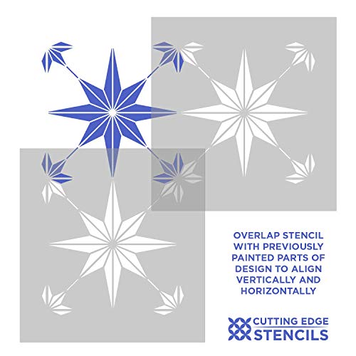 Cutting Edge Stencils Star Tile Stencil - Large Floor Stencils for Painting - Reusable Mylar Floor & Wall Paint Stencil - DIY Home Makeover Decor (Medium 8x8) - size: Medium (8"x8")
