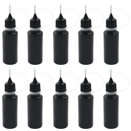 Zorfeter 10 Pcs 15ml Black Precision Tip Applicator Bottles - size: 15 ml