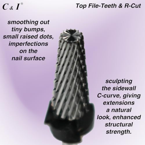 C & I 5 in 1 Nail Drill Bit for Nail Techs Remove Acrylic & Gel, XC - color: Black