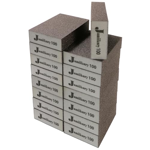 100 Grit Sanding Block, Jamiikury Medium Sanding Sponge, 16pcs - size: 100 Grit