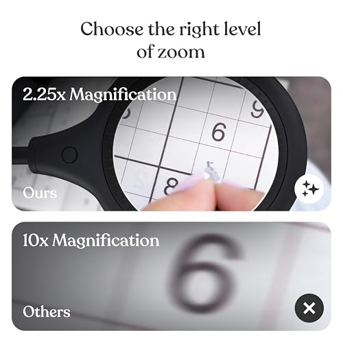 Brightech LightView Pro Flex 2 in 1 Magnifying Desk Lamp, 2.25x Light Magnifier, Adjustable Gooseneck Magnifying Glass with Light for Crafts, Reading, Close Work - size: 5 Diopter (2.25x)