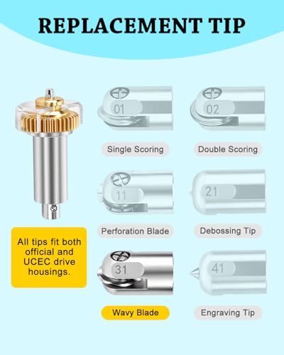UCEC Wavy Blades + Drive Housing (31) Compatible with Cricut Maker/3/4/1 - color: Drive & Wavy