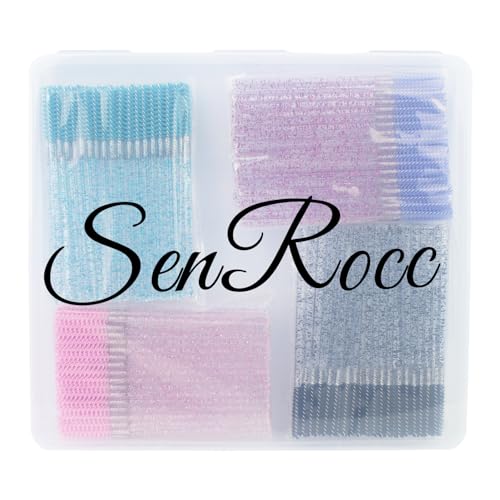 200pcs Disposable Skinny Mascara Wands Mini Crystal Eyelash Brushes Thin Mascara Wands Micro Brush Lash Extension Supplies Lashes Extension Tools(Skinny-4colors) - color: Skinny-(4colors)-200