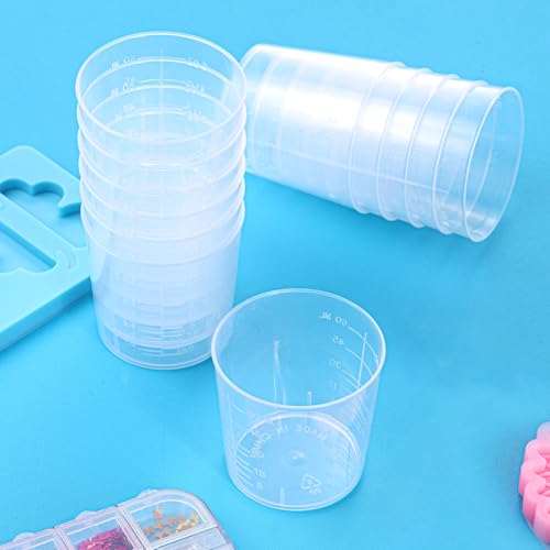 Konohan 300 Pack 2oz/ 60 ml Plastic Measuring Cups Clear Graduated Resin - size: 2oz/ 60 ml
