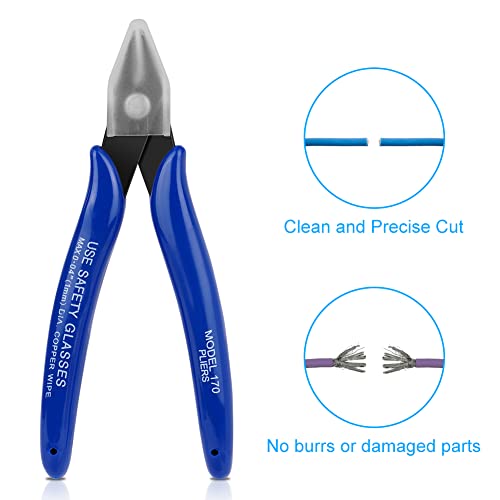 Ainiv Wire Cutters, 2PCS Spring-loaded Side Cutters Flush Cutter - color: Wire Cutter-2pcs, size: 2pcs