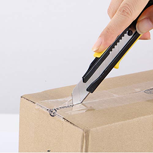 DOWELL Snap Off Utility Knife, 3-Pack Retractable Box Cutter, Yellow - color: Yellow