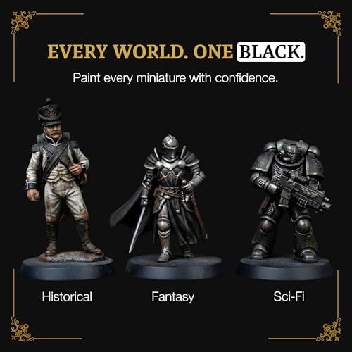 Ludus Bellum Miniature Paint Black Color 18ml Precision Dropper Bottle - color: Black