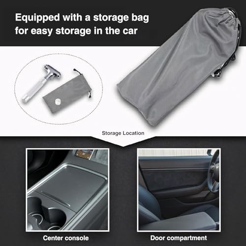 for Tesla Glass Breaker Window Breaker Seatbelt Cutter Safety Hammer Car Window Breaker Tool Seatbelt Cutter Emergency Rescue Tools Metal Window Hammer Model Y/3/X/S Car Accessories - color: Silver