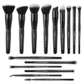 Raffaello Makeup Brushes 15Pcs Makeup Brush Set Premium Synthetic Bristles - color: Black